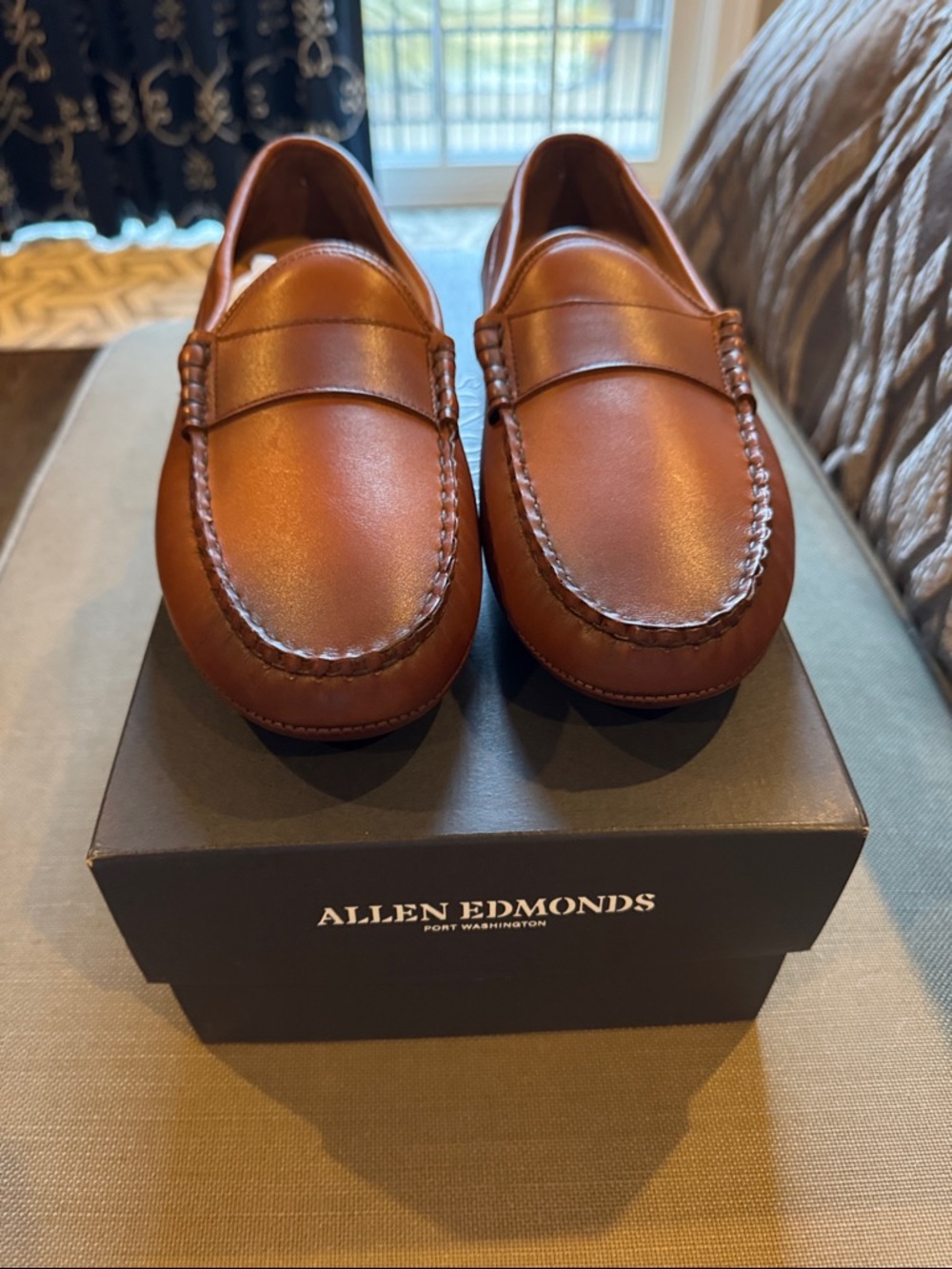 Allen Edmonds Cognac Leather Penny Loafers